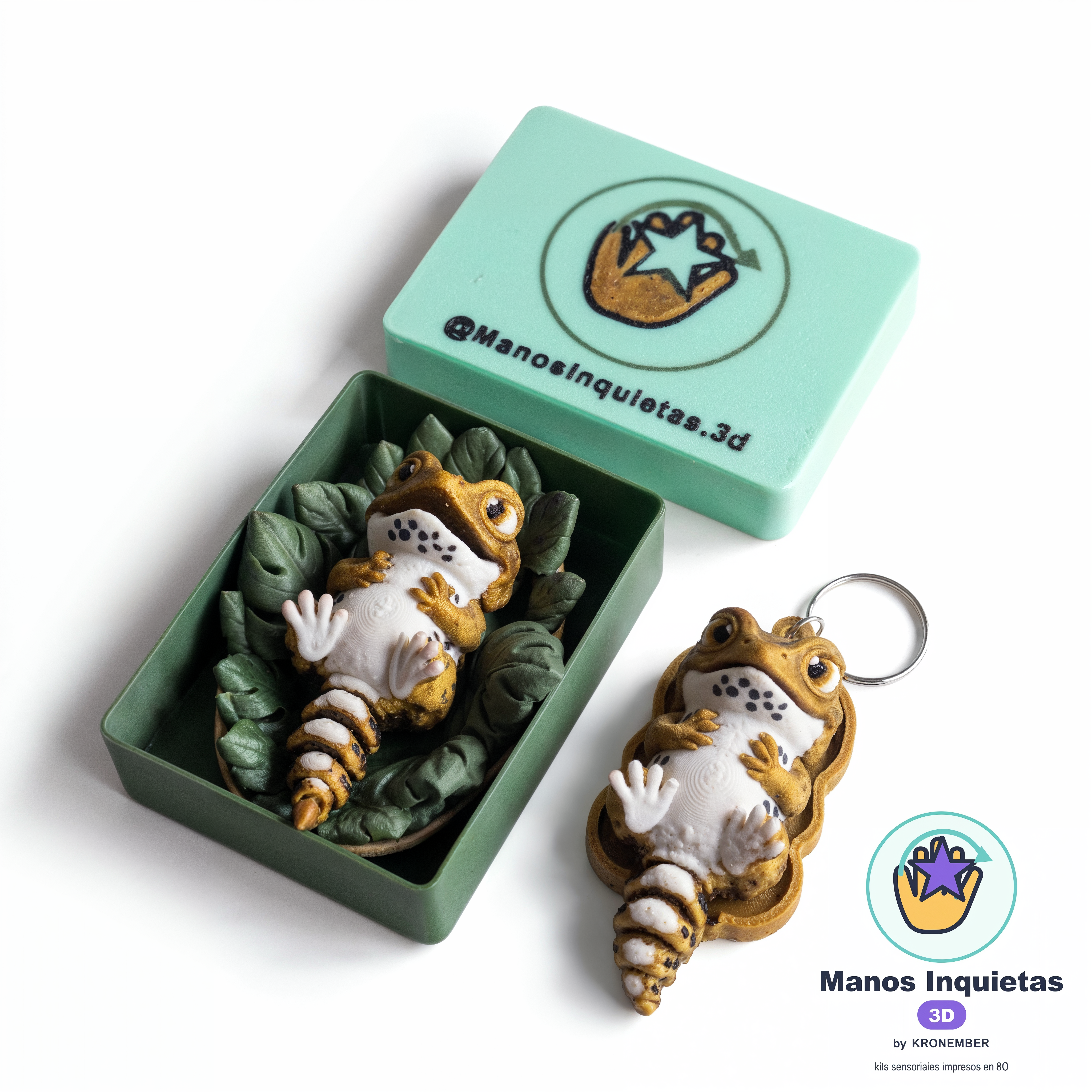 Gecko Leopardo: clicker grande y llavero